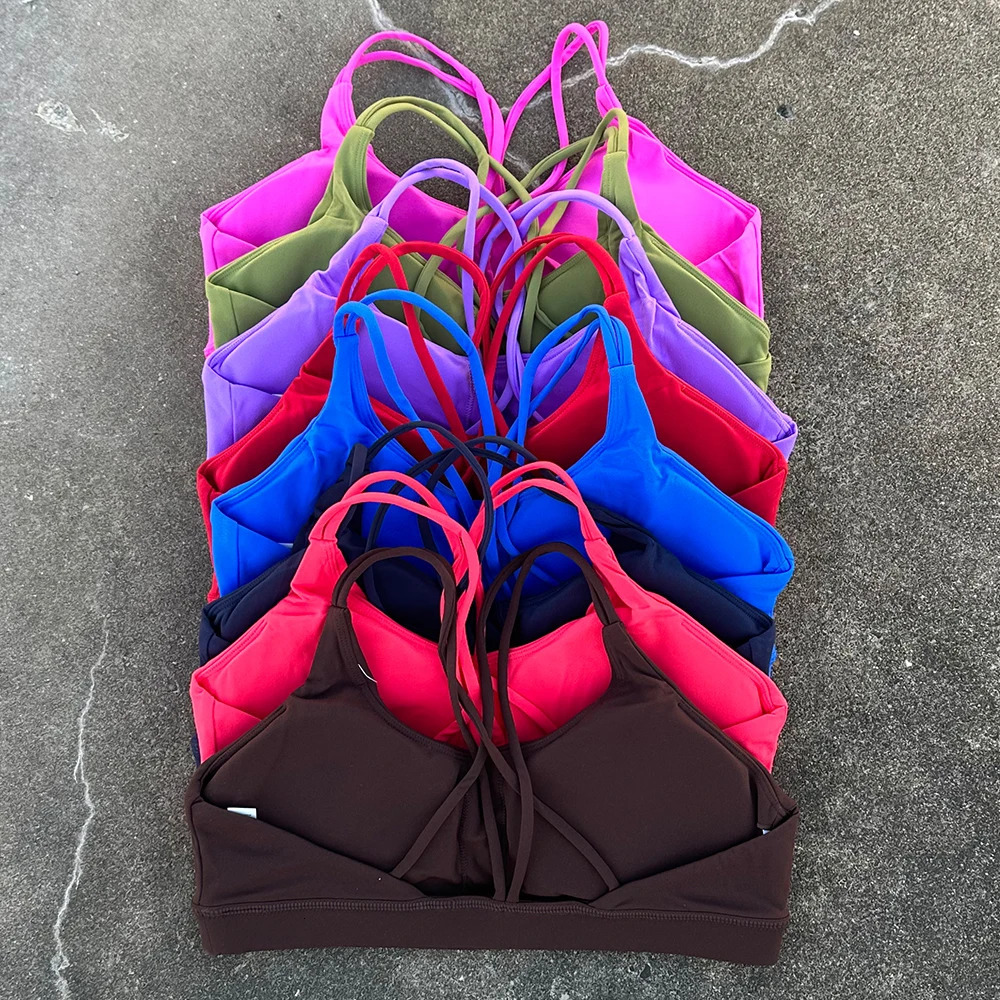 Women Sports Bra Cross Strap Top Women Push Up Sport Bra Yoga Gym Crop Top Brassiere Fitness Top Sport Bra Breathable Bras 260106