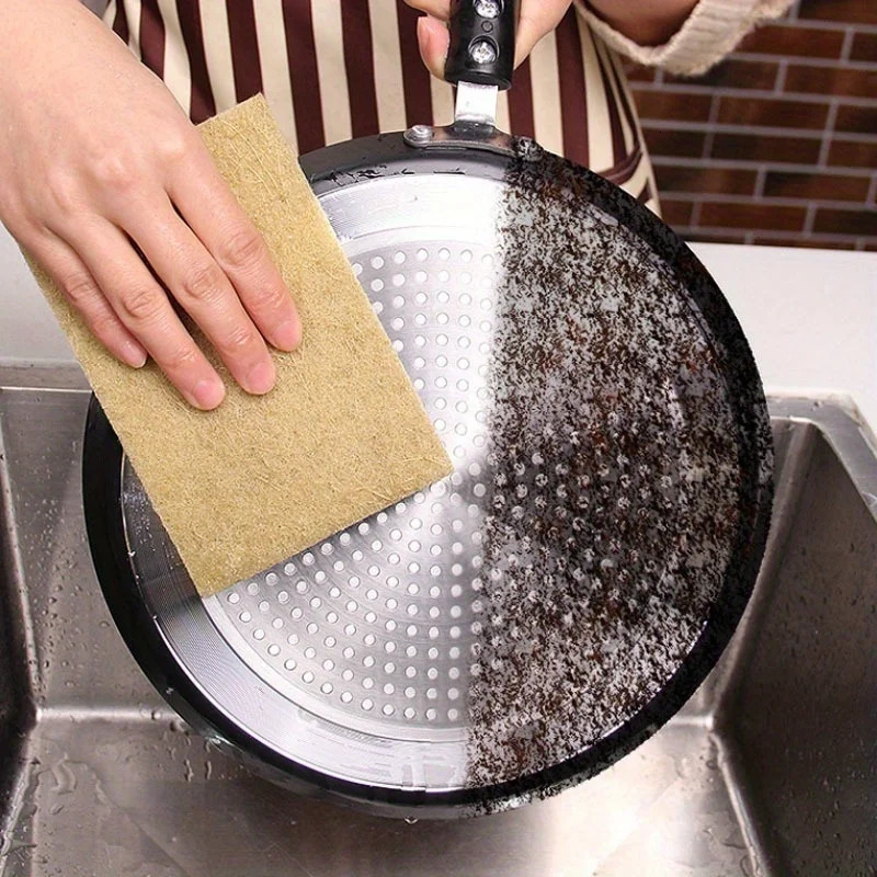 20Pcs Scratch Sisal Cleaning Sponges Dishes Microfiber Kitchen Cloth Dishwashing Pan Pot Scouring Pad 260106