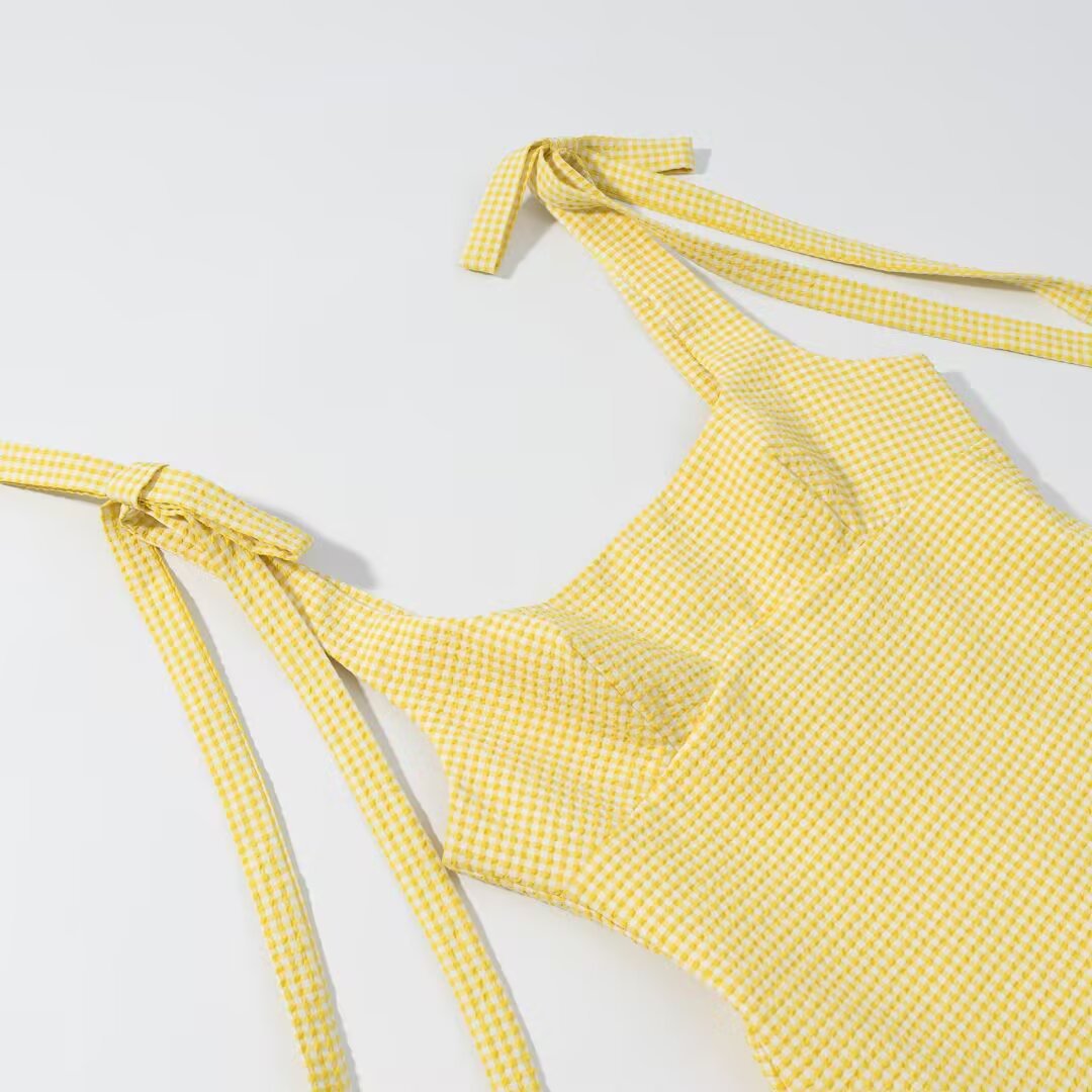 hot Free delivery women dress New fashionable women dress with bowknot and small checkered pattern