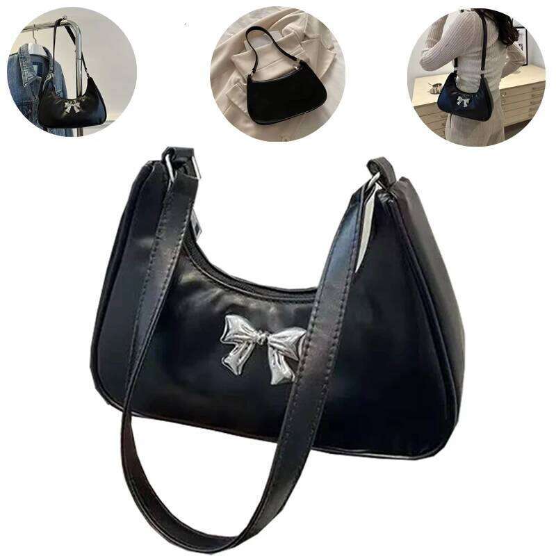Vintage Bow Decor Leather Hobo Bag, Y2K Style, Versatile Casual, Daily Outings, Fashionable & Chic