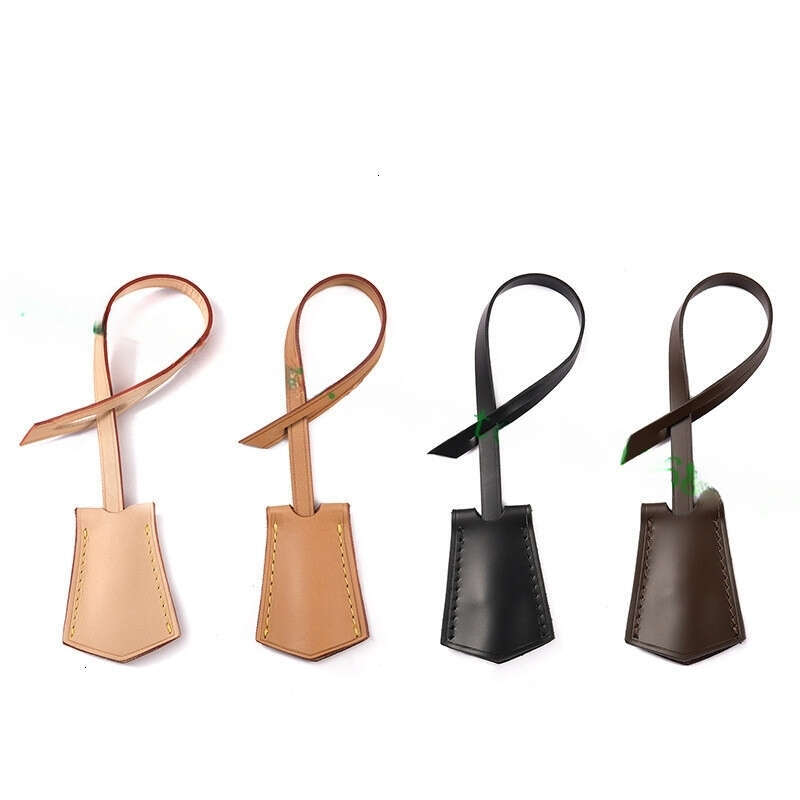 Bag Parts Accessories Top Grade Real Vachetta Vegetable Tanned Calf Leather Key Bell Hanging Name Tag Strap Customization Stamp Service 3 Colors dh293