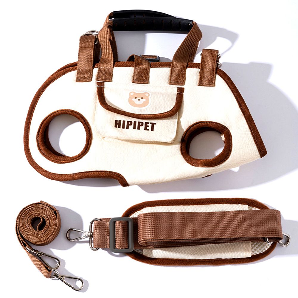 Fashion Dog Carrier Dog Sturdy Oxford Cloth Carrier for Small Dogs with Side Storage Pocket, Portable Messenger Bag, Collapsible Travel Puppy Carrier Brown