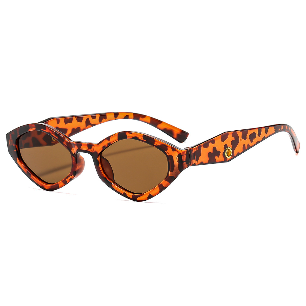 European American Fashion New Arrival Polygonal Shaped Elegant Sunglasses Small Frame UV Protection Street Style Sunglasses Women's Influencer Tr