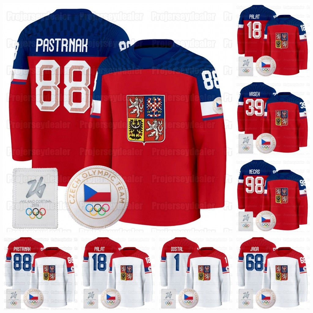 Czech 2026 Winter Olympices Hockey Jerseys David Pastrnak Tomas Hertl David Tomasek Pavel Zacha Martin Necas Ondrej Palat Filip Chytil