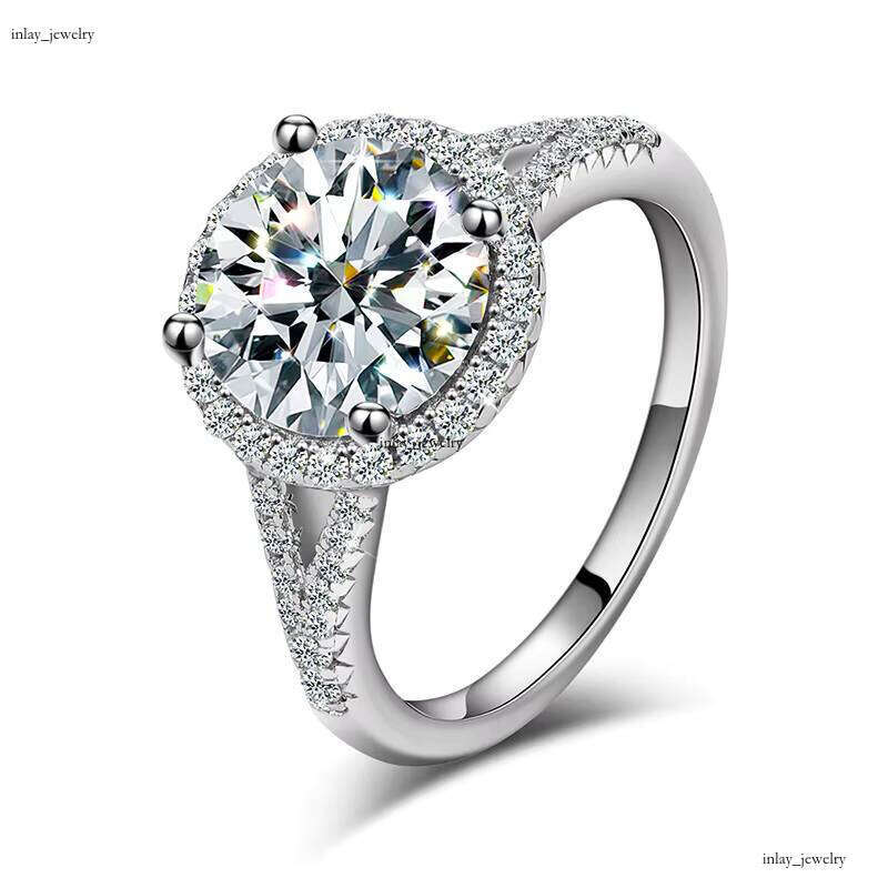 VVS Moissanite High-end Jewelry Eernity 3ct 9mm Silicon Stone 925 Sterling Silver Iced Out Unisex Engagement Ring