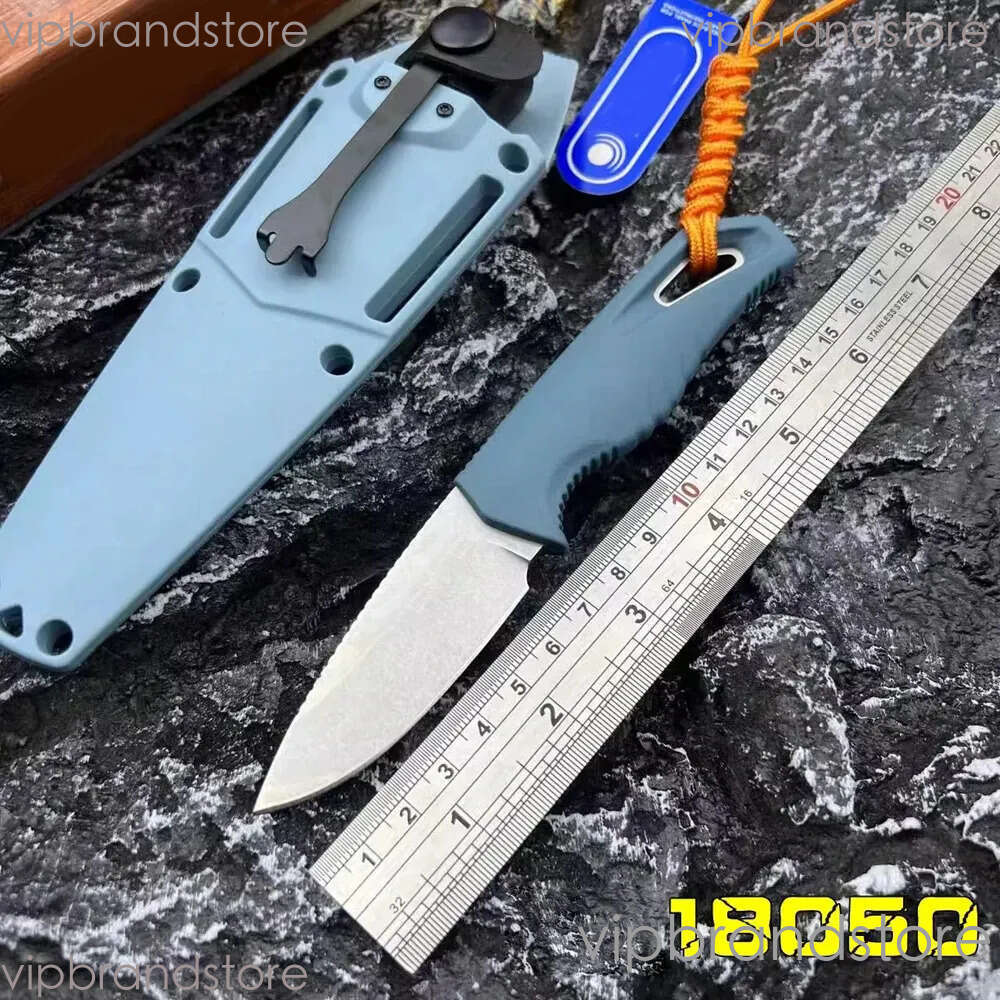 BM 18050 CPM MagnaCut 2 7 Stonewash Fixed Blade Blue TPV Handle Survival Hunting Hiking EDC Knife Cutting Tools