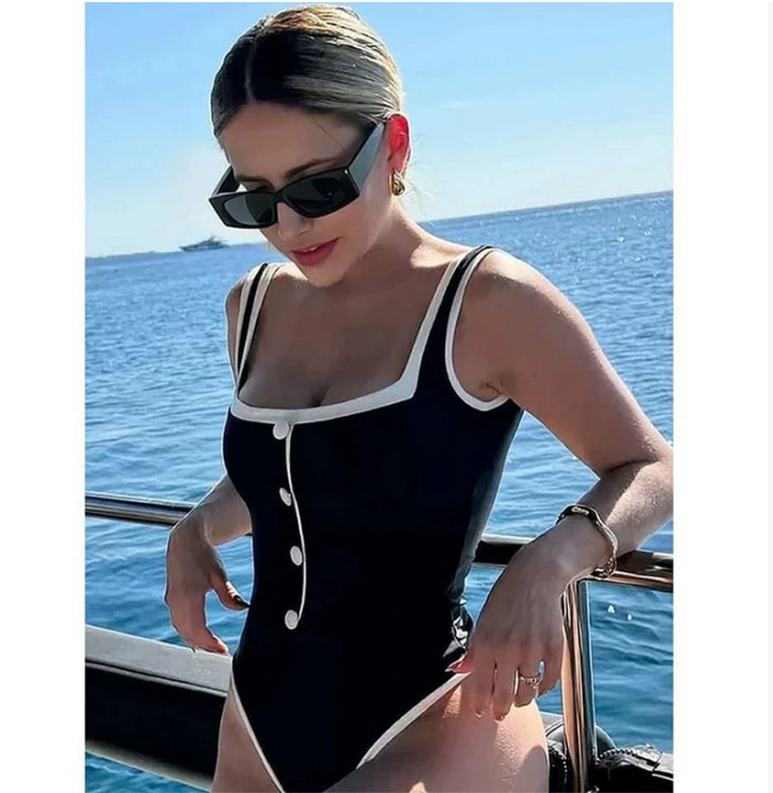 Women's Swimwear Sexy Push Up Bikini Set Solid Black White Biquini Swimsuit Thong Summer Brazilian One Piece Bathing Suit Beachwear