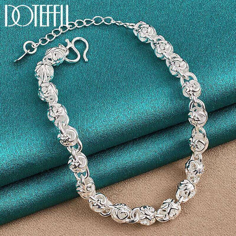 DOTEFFIL Faucet Chain Bracelet 925 Sterling Silver Woman Wedding Engagement Party Fashion Jewelry