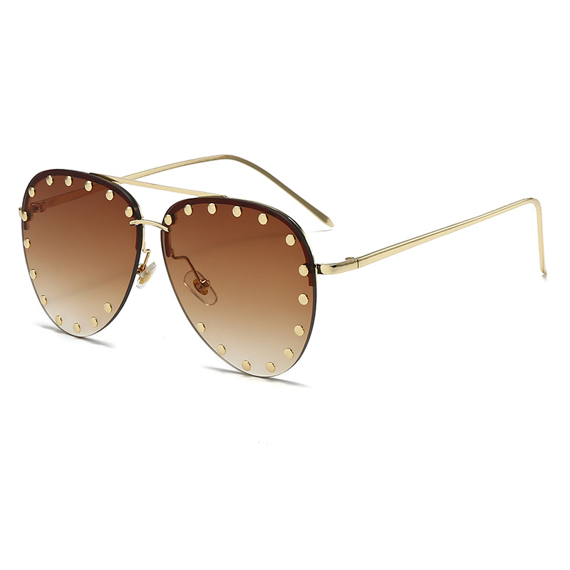 Designer Sunglasses Men Women Sunglasses Polarized Sunglasses Metal Rivet Double Beam Sunglasses Luxury Goggle Pilot Alloy Frame UV400 Eyewear K709