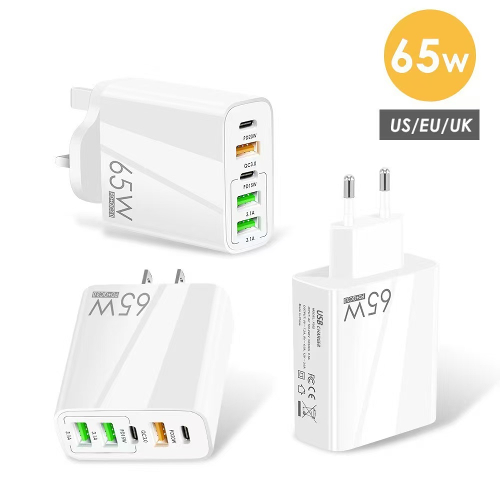 65W USB Fast Charging Type C PD Charger Quick Charger Mobile Phone Power Adapter EU/US/UK Plug For iPhone Xiaomi Samsung Oneplus - view 5