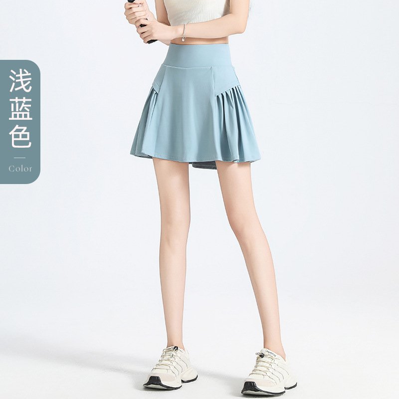 High-Waisted Anti-Chafing Layered Skort: Slim-Fitting Summer Athletic Capris for Running, Yoga, Dance & Fitness