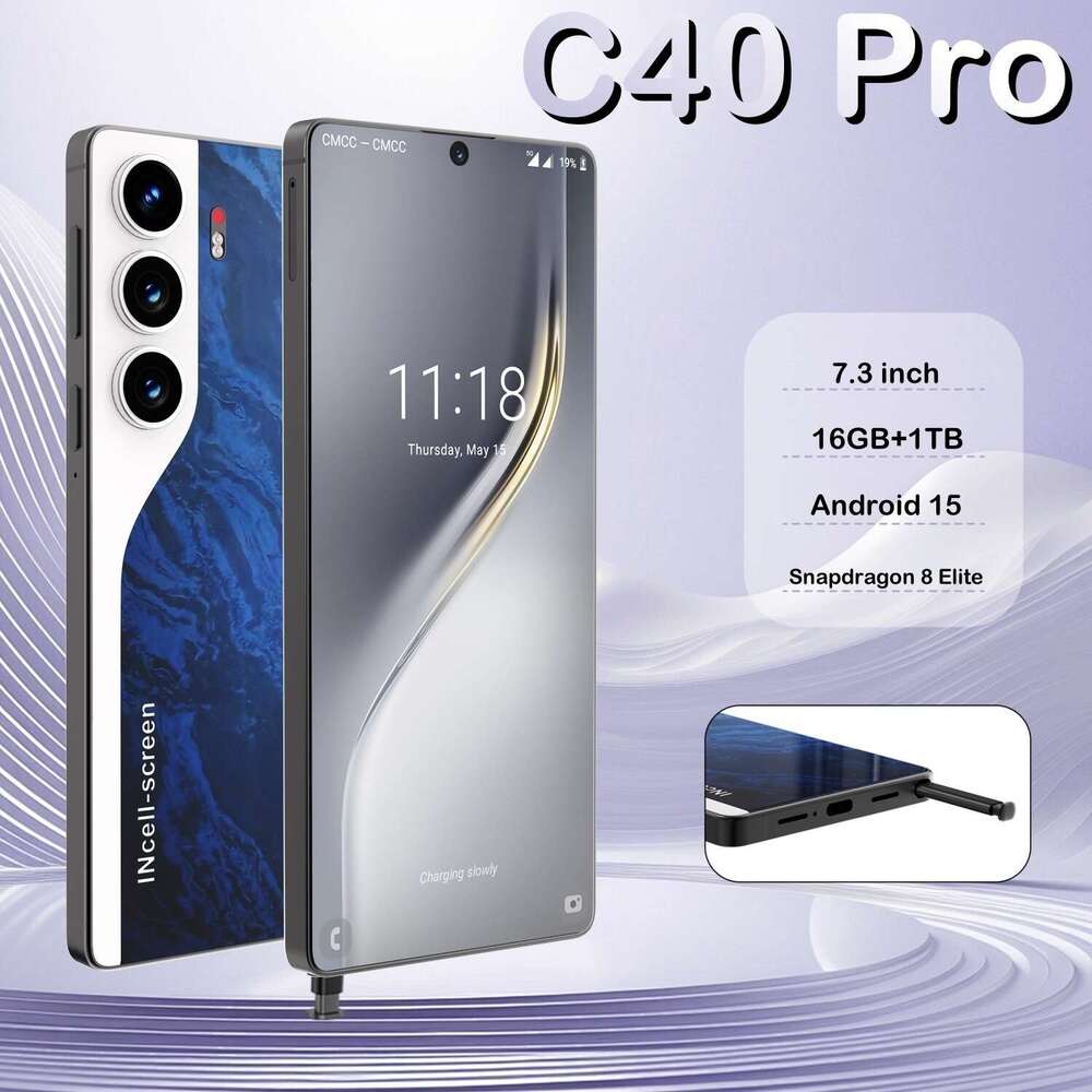 Famous brand cross-border exclusive C40 Pro intelligent 5G phone 7.3 large screen 16+1T foreign trade phone source manufacturer CKS
