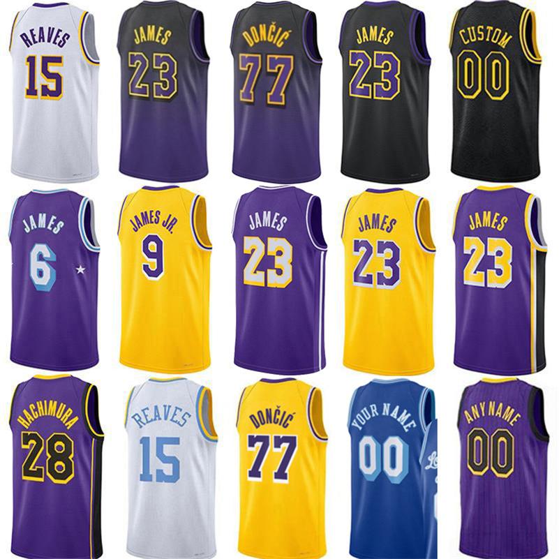 25 26 Lakerr Basketball Jerseys Luka Doncic James Bronny James Jr. Austin Reaves Rui Hachimura Dalton Knech Deandree Ayton Custom Bryant Jersey