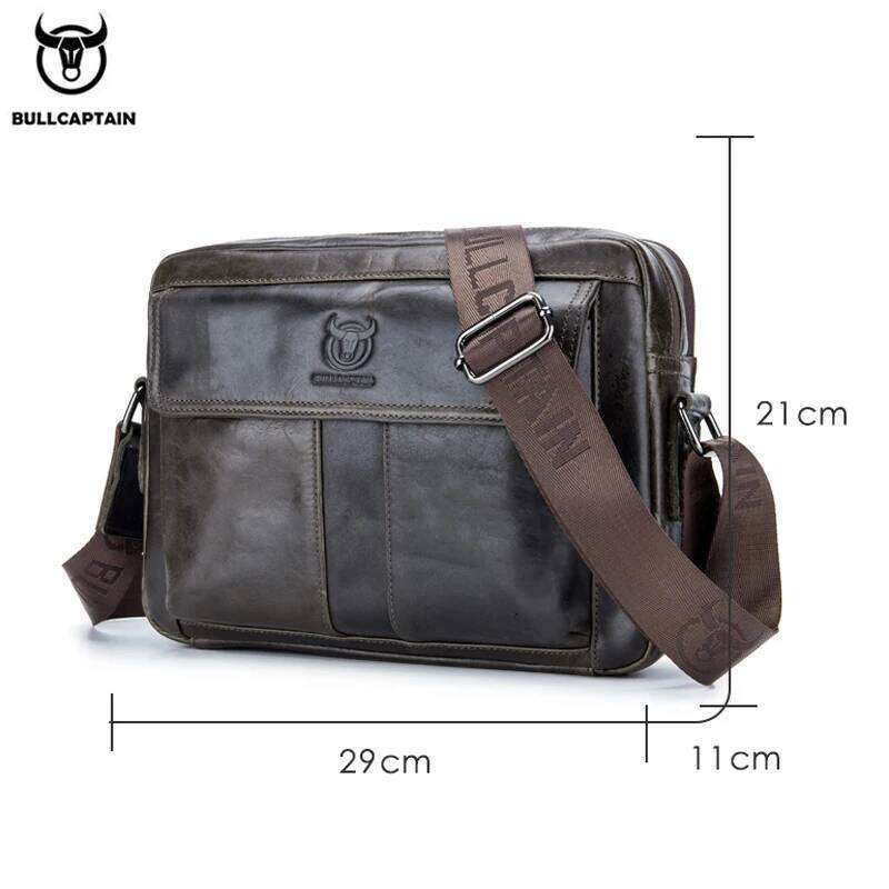 Luxury shoulder bag handbag Hobo BULLCAPTIN leather men's crossbody bag large capacity casual multifunctional Top Handle fashionable business bri