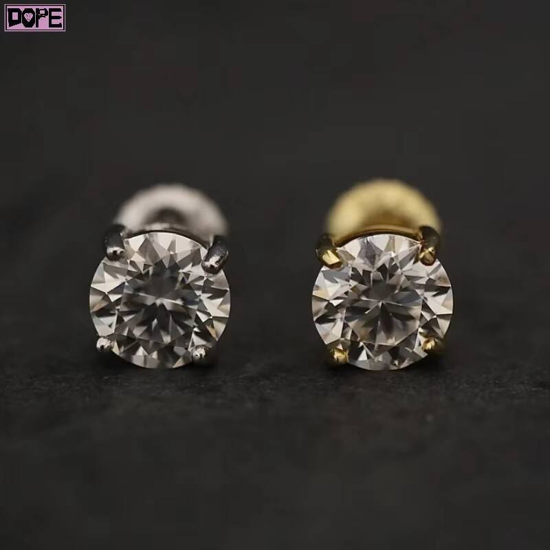 Factory Sale Studs Earrings Real Gold Jewelry 05CT Lab Grown Diamond IGI Certificate Earring Stud