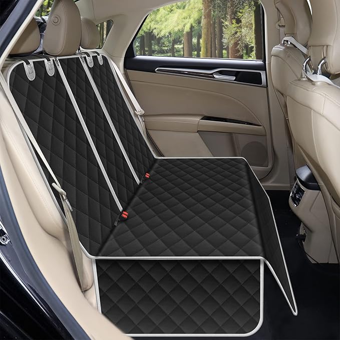 Universal Waterproof Pet Backseat Protector with Anti Skid Design Black Color Available