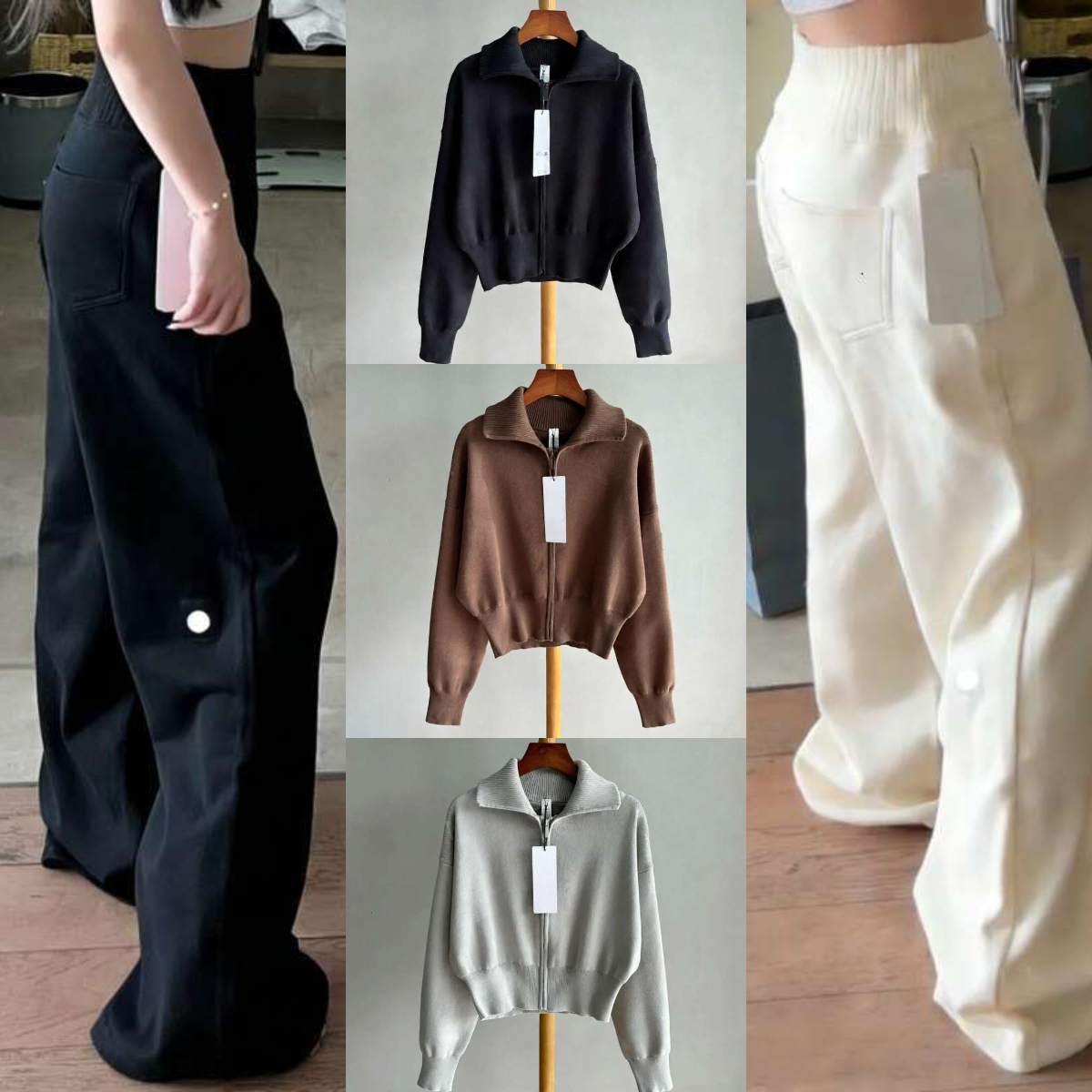 2026 Top Alonessities Yoga Sets Jacket Women Straight Pant Set Thick Warmth Gym Clothing Alonessities Knit Jacket Leggings Designer Vuori Women Sweat Sets e5d