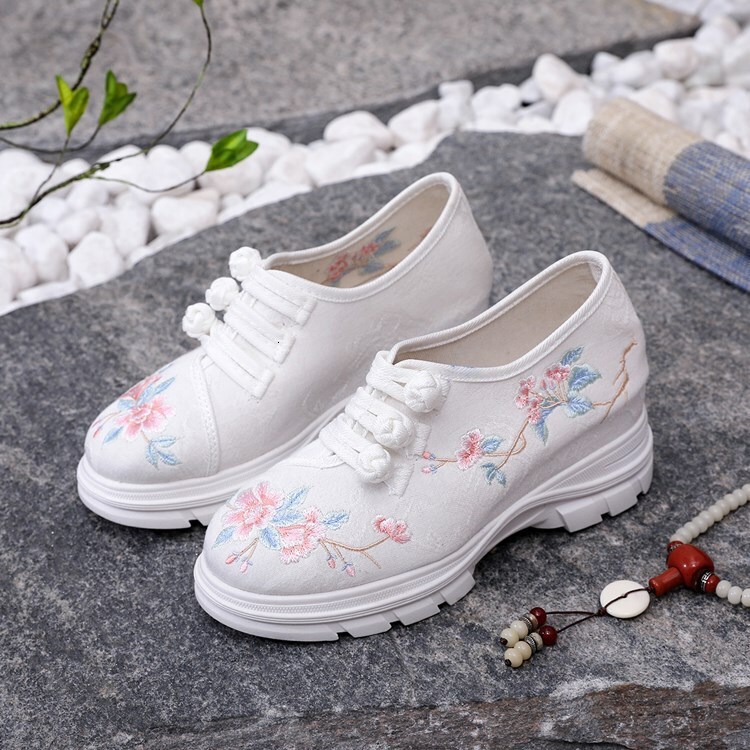 Ddmysports Jingqiu Autumn Ethnic Style Embroidered With Hidden Wedge For Women Lightweight Casual Retro Artistic Cheongsam Shoes Outdoor Shoes
