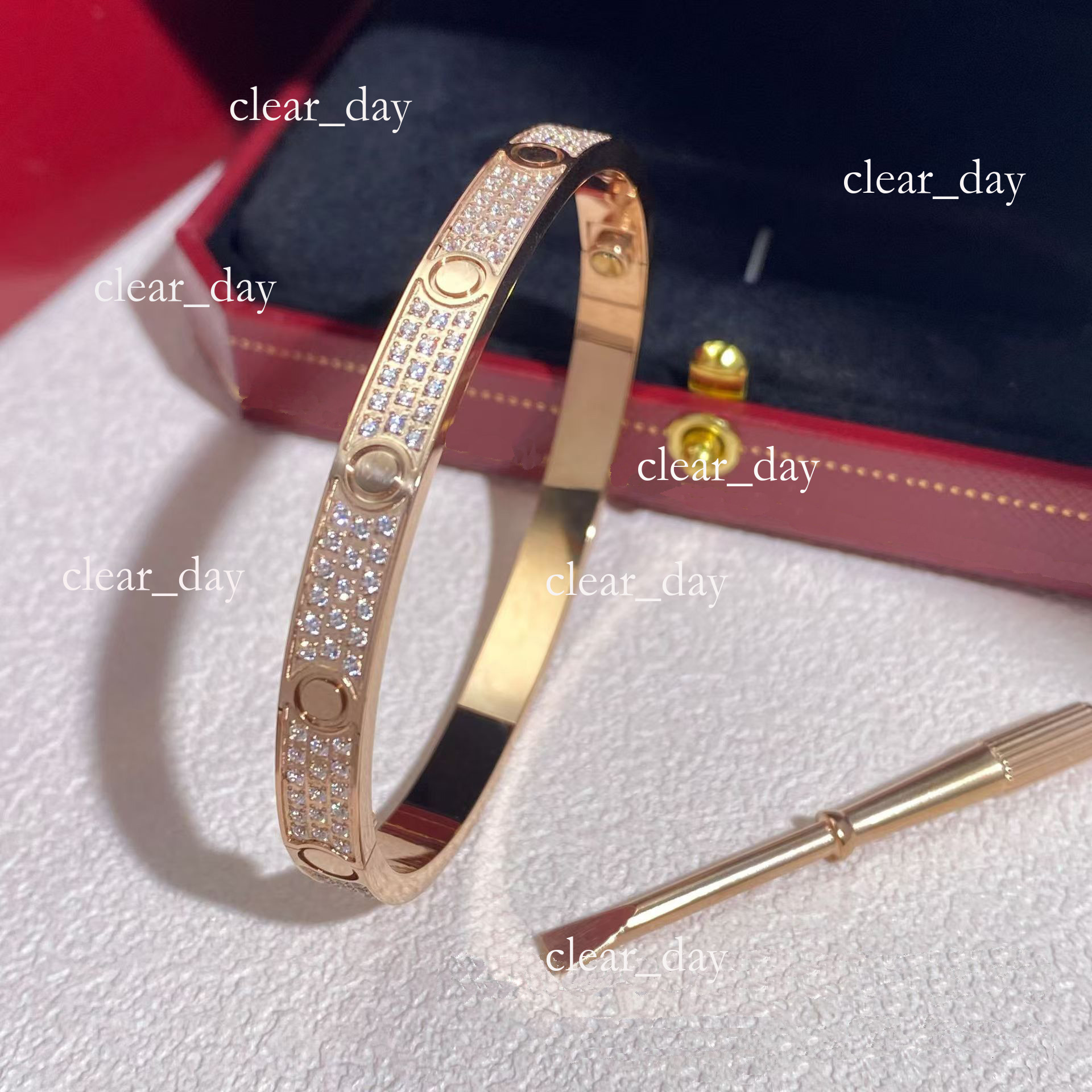 Carter Bracelet Designer Bracelet Bangle V-Gold Tarnish Screw Women Diamond Cart Bracelet Gold Silver Rose Love Jewelry Woman Party Daily Outfit Luxury Brand 483