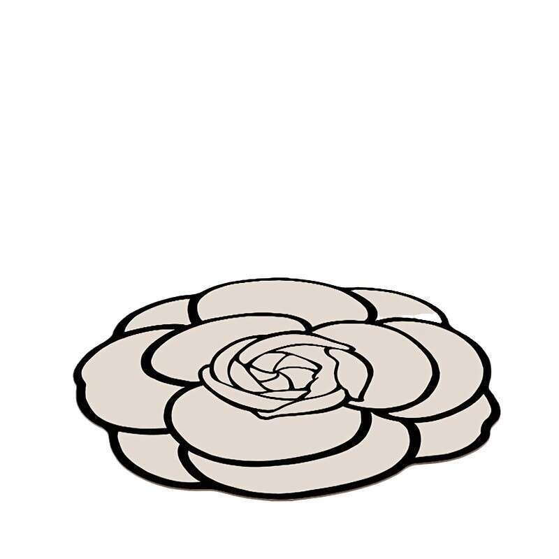 Light Luxury Floral Irregular Absorbent Bath Non-Slip French Camellia Cloakroom Foot Swivel Chair Mat