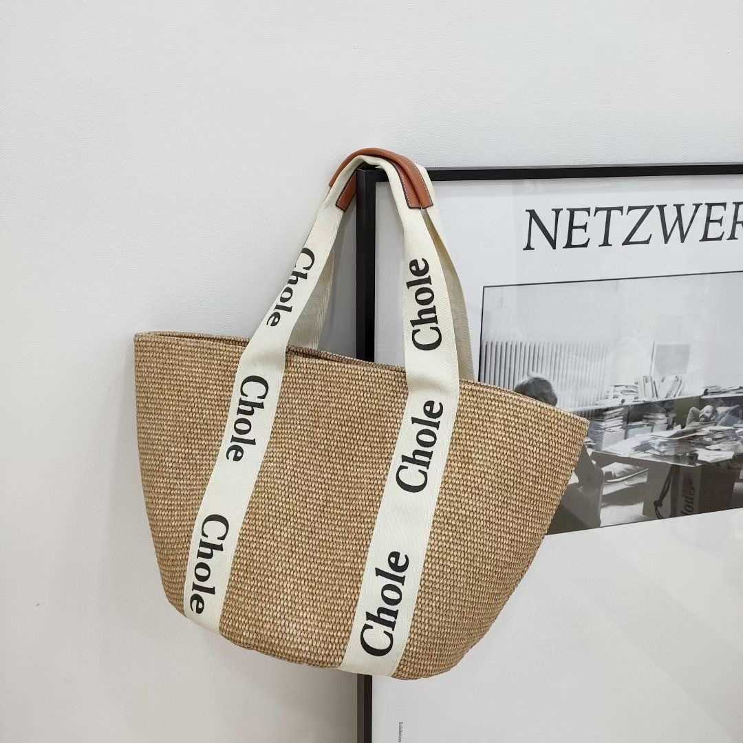 Summer New Handmade Woven Bag Large Capacity Casual Vacation Beach Shoulder Bag Straw Bag L251210IDYW
