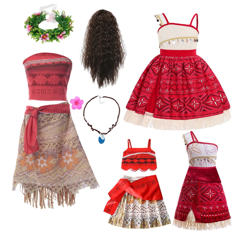 Girls Outfit Cosplay Childrens Costume Party Princess Dress Summer Casual Beach Necklace Set Dresses For 260106