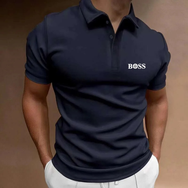 Business Fashion Mens Business Polo Shirt High Quality Printed Summer Outdoor Fitness Running Quick Dry T-Shirt Golf 260106