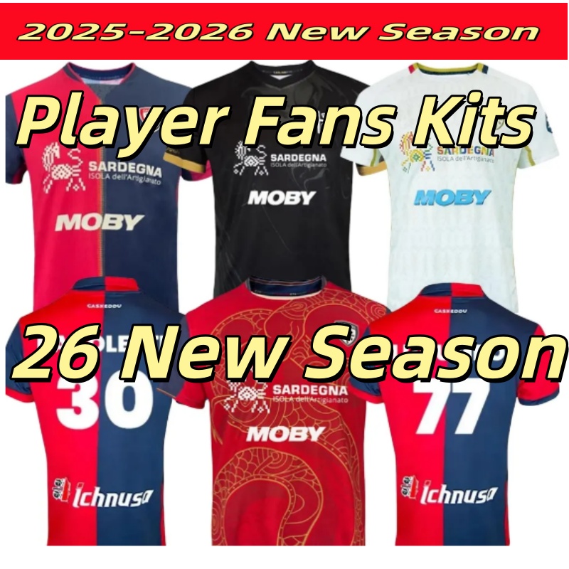 25 26 Cagliari Calcio Soccer Jerseys 2026 SEMIH Y. MINA GAETANO CAVUOTI LUVUMBO ESPOSITO DEIOLA 2025 BELOTTI football shirts Men kids kit survetement football