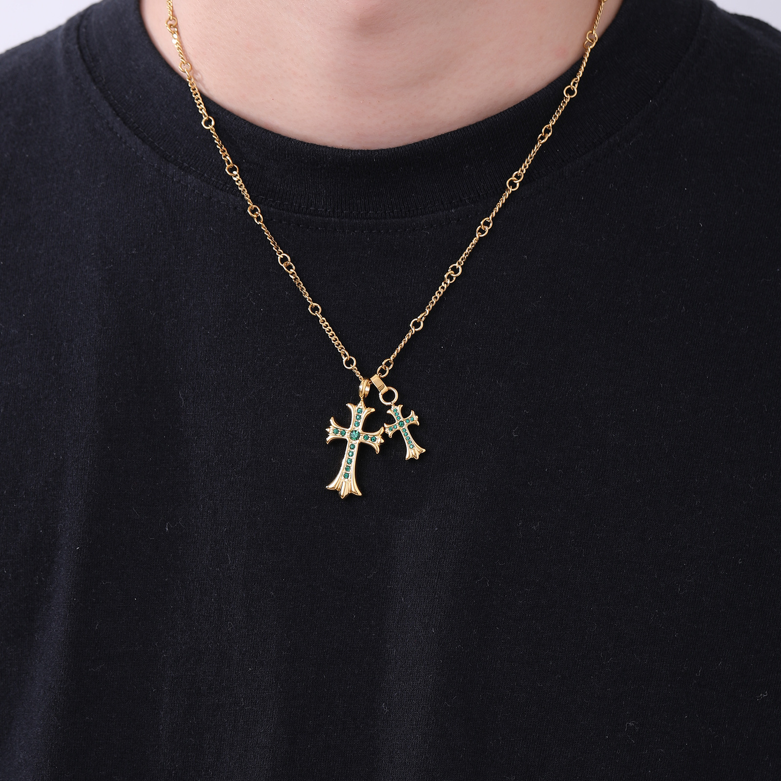 Jewellery Necklace Designer Luxury Stainless Steel Waterproof Chrome Plated Classic Cross Pendant for Wedding and Special Occasion Gift High Quality
