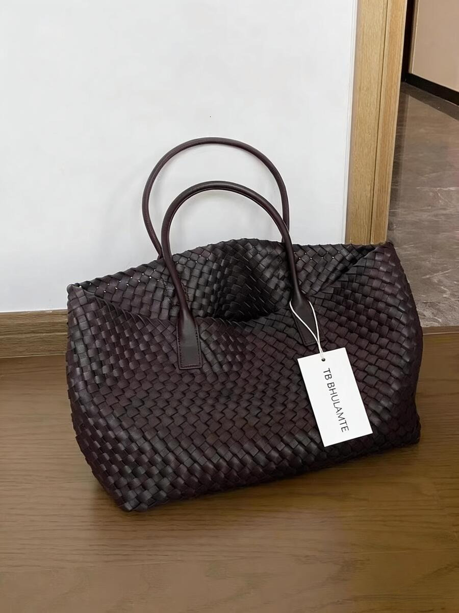 TB BHULAMTE Luxury Fashion Bag for Women Purse Niche Design Fashion Large Bag 2025 Summer New Simple Large Capacity Woven Bag Handheld Tote Bag Should
