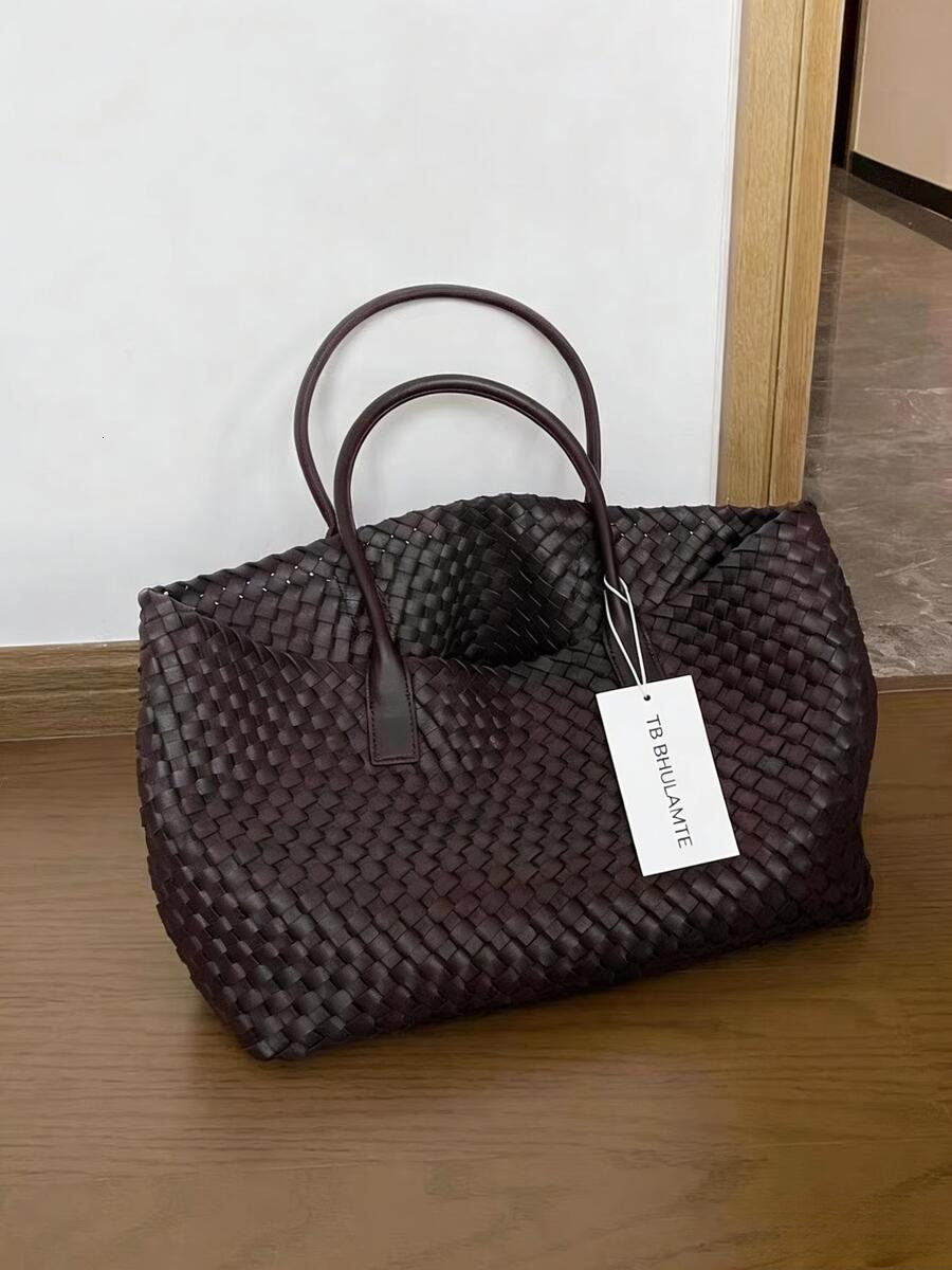 TB BHULAMTE Luxury Fashion Bag for Women Purse Niche Design Fashion Large Bag 2025 Summer New Simple Large Capacity Woven Bag Handheld Tote Bag Should