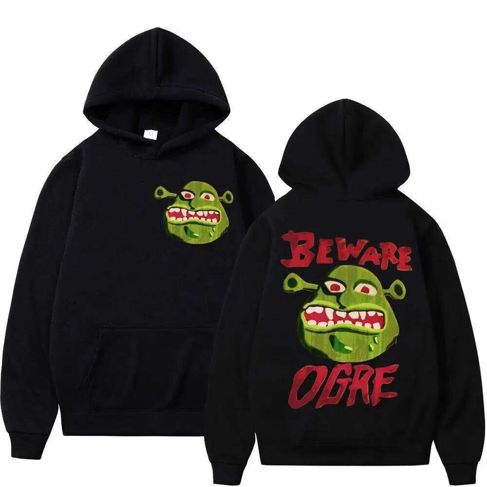 Street Men's Autumn and Winter Casual Hooded Sweatshirt Shrek Creative Fun Print Outdoor Fashion Loose Long Sleeve Hoodies H260107