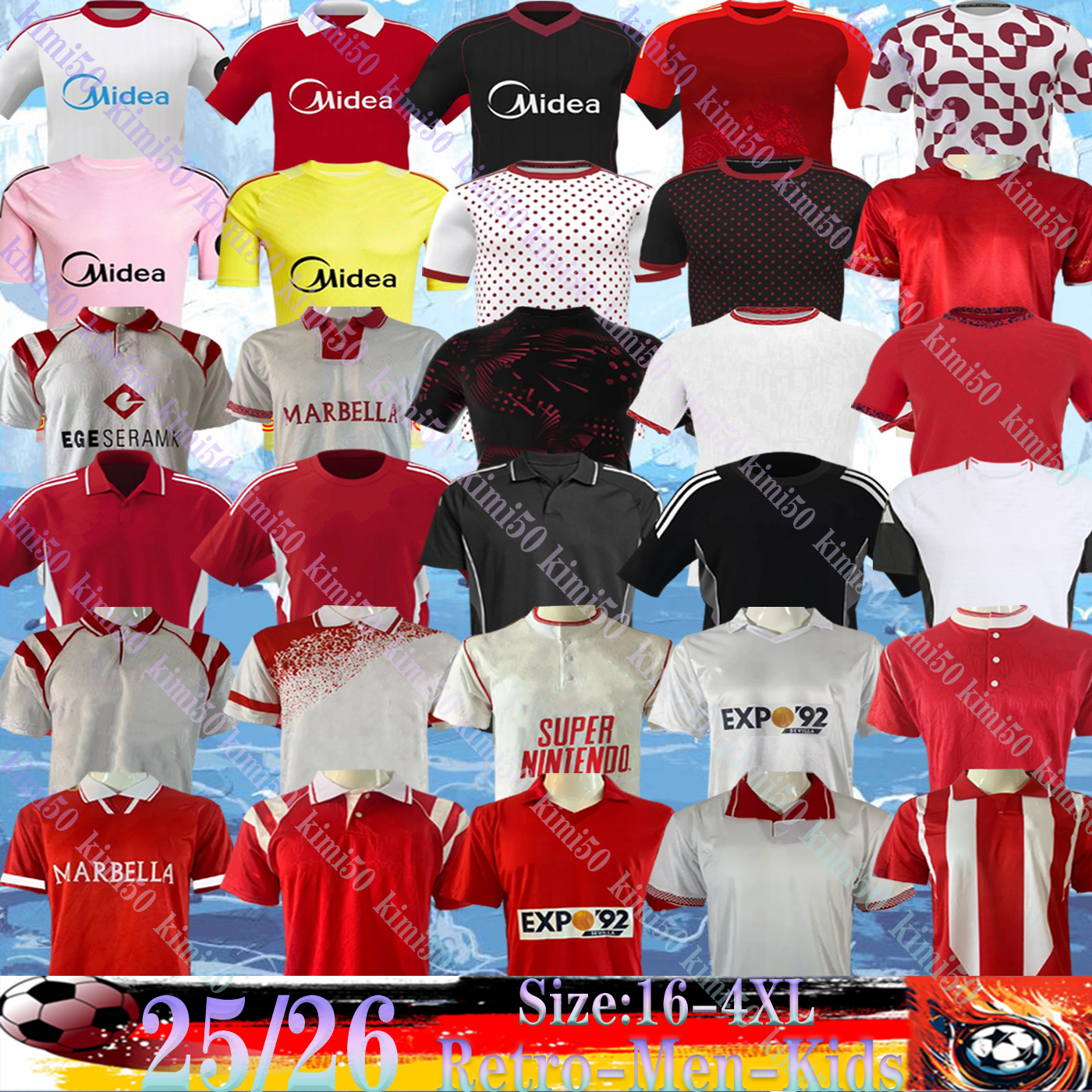 25 26 Sevilla soccer jersey SERGIO RAMOS SOW FC training football shirt J. NAVAS 16 Men kits Kids Equipment camiseta sevilla fc football jersey 2025 2026 Seville Futbol