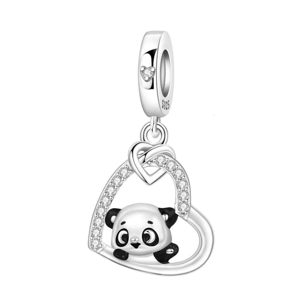 Orstarry 925 Sterling Silver Cute Panda Animal Beads Original Pendants Bracelet Charm Jewelry Party DIY Trendy Gifts