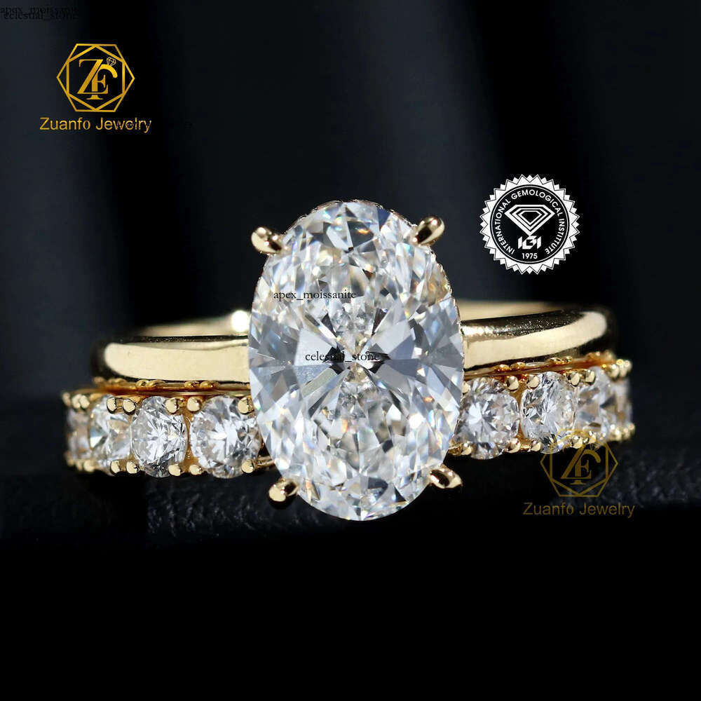 GIA IGI Certified Solid 14k 18k Gold Customizable Lab Grown Diamond Set 1ct-5ct for Men Women CVD HPHT Engagement Ring