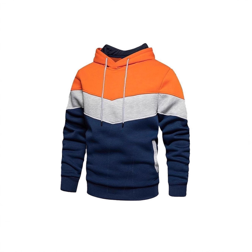 European and American Cross-Border New Fleece Patchwork Hoodie Autumn Winter Sports Sweatshirt Casual Jacket Trendy