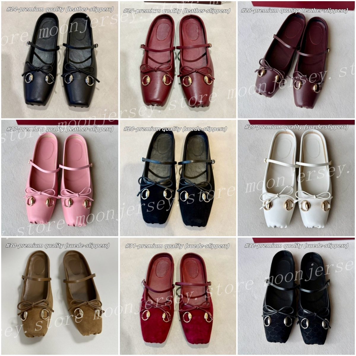 (go off picture not the description) 10A Premium Designer Loafers Women's Leather Suede Ballet Shoes Flat Bottom Autumn Shoes 33924 33060