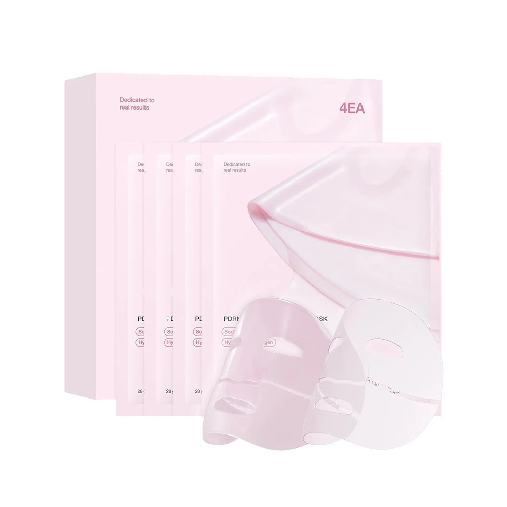 4pcsBox Absorbable PDRN Pink Collagen Gel Mask Niacinamide Brightening Moisturizing Collagen Firming Lifting Mask Skin Care 260106