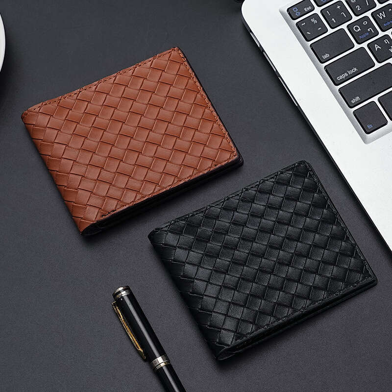 Men's Woven Pattern Cross-Border Hot-Selling Fashion Business Bag Casual Dual-Use Multi-Functional Storage Wallet