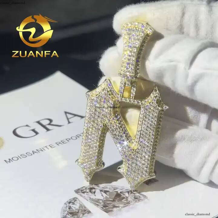 Hiphop Style Silicon Stone Pendant Iced Out Sterling Sier Gold Plated VVS Grade Lab Certified Amulet