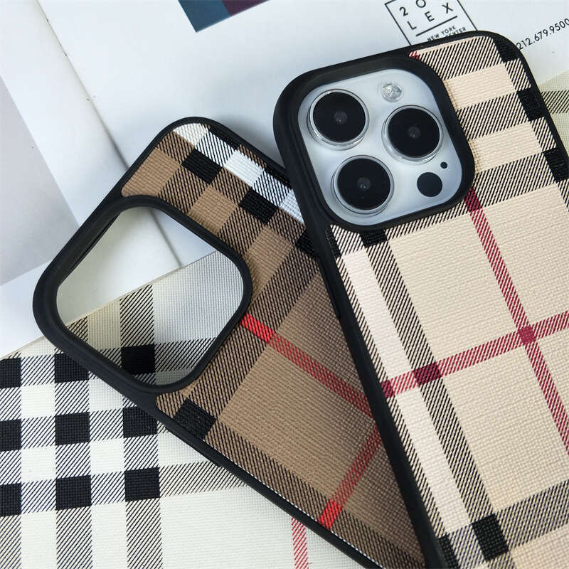 British Style Striped Compatible With Iphone 16/15/14 Large Hole Phone Case Apple 13/17 Pro Max Full Coverage Trendy