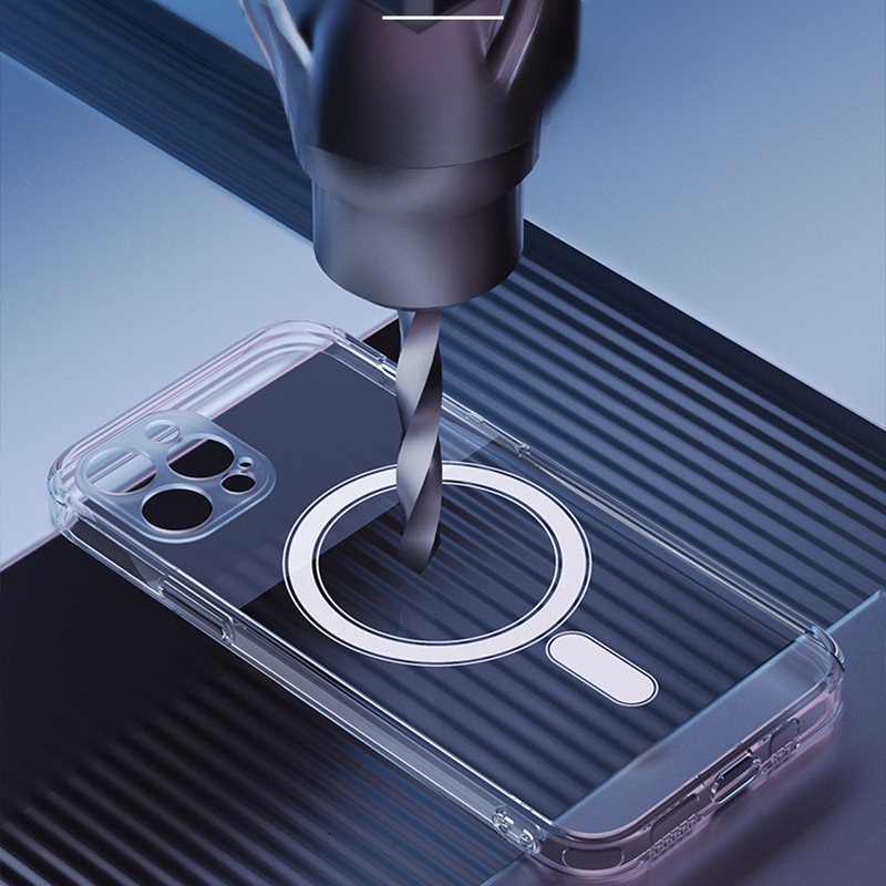 Transparent Glass Magnetic Official Magsafe Phone Case Compatible with iPhone 17 Apple 16 Pro Matte Protective Cover