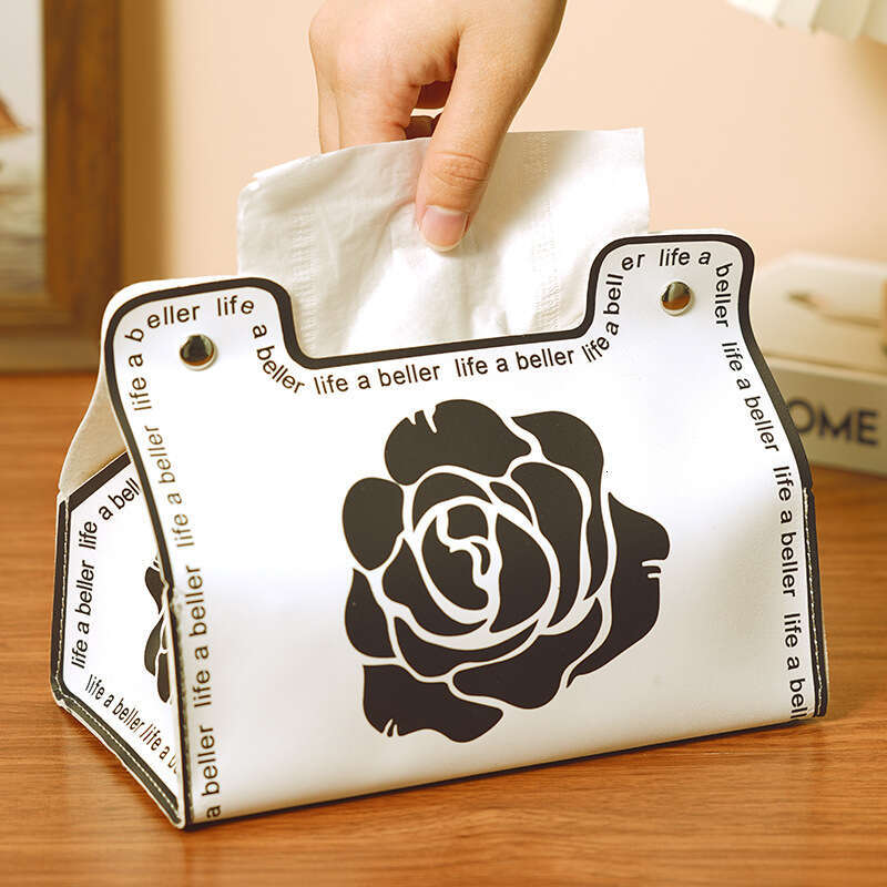 Creative Ins Flower Car Desktop Bedroom & Living Room Bathroom Waterproof Leather Tissue Box