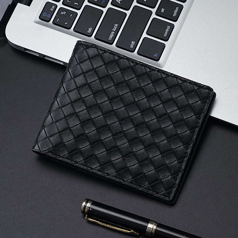 Men's Woven Pattern Cross-Border Hot-Selling Fashion Business Bag Casual Dual-Use Multi-Functional Storage Wallet