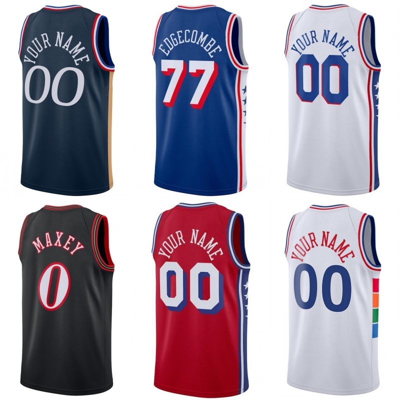 Custom Print VJ Edgecombe Basketball Jersey Hot Pressing Jared McCain Bona Council IV Drummond Embiid George Grimes Maxey Oubre Jr. Reese Harden Simmons Shirt