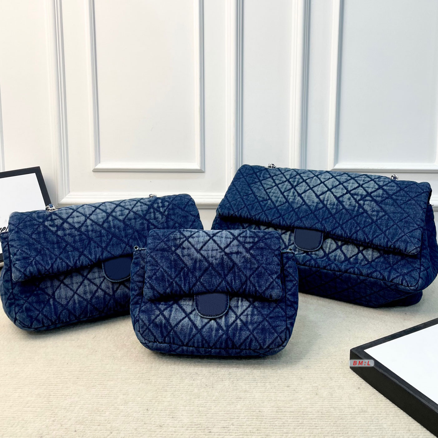 10A Quality Denim Bag Designer Bag Blue Denim Bag Classic Flap Bag Silver Chain Bag Crossbody Bag Washed Denim Tote Messenger Bag Large Shoulder Bag