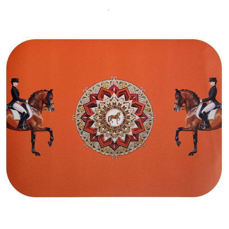 European Retro Wash Free Leather Placemat Bowl Waterproof Oil Proof Heat Resistant Western Dining Restaurant Table Cup Mat
