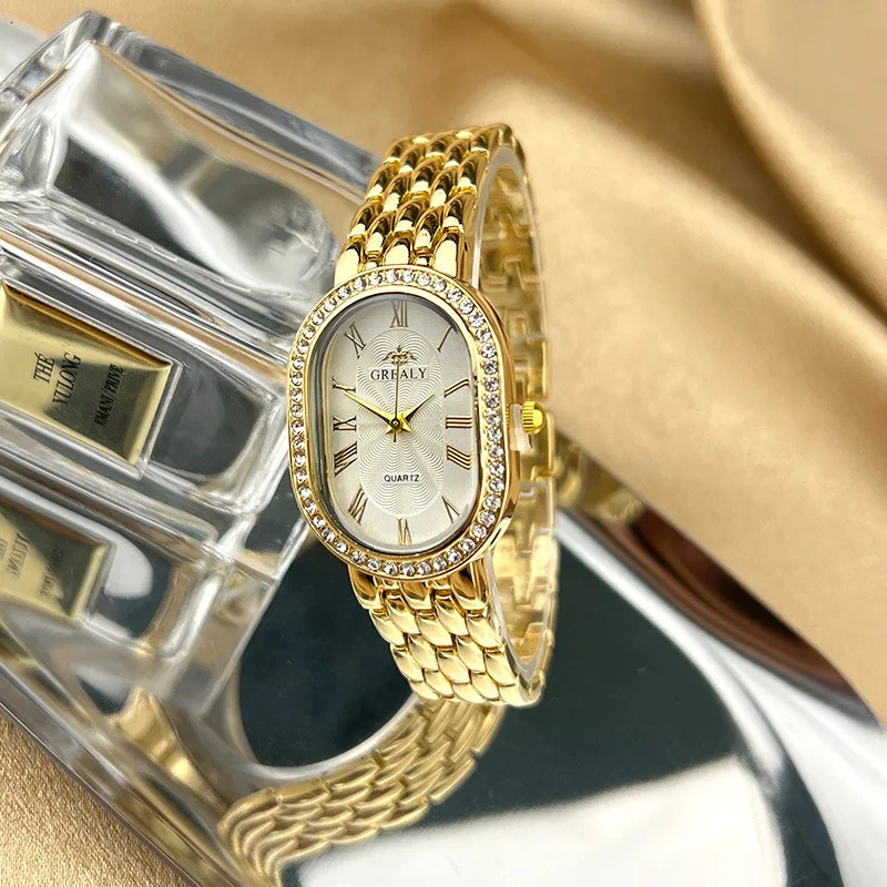 Mens Watch Business Precision Oval Diamond inlaid Bracelet Wristwatch Female Fashion Quartz Clock Watches 260106