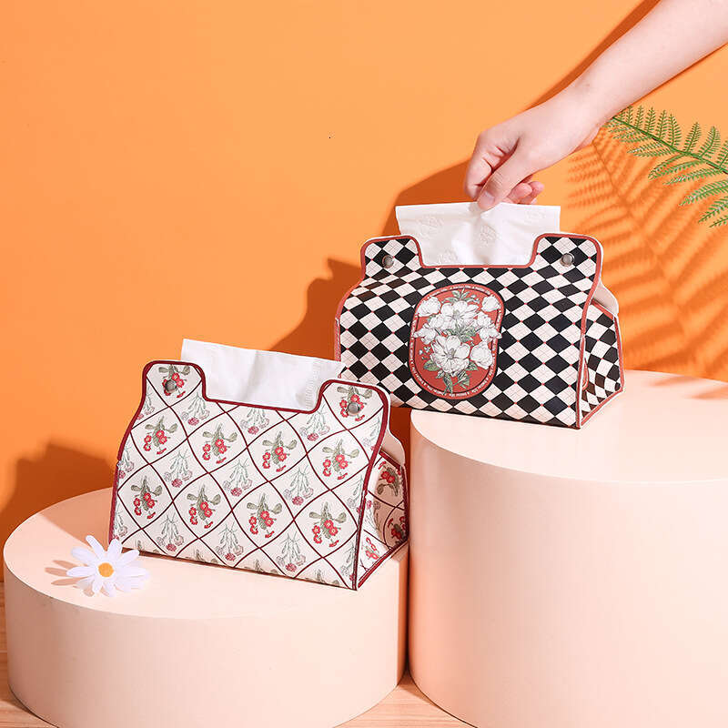 Pastoral Style Household Tissue European Retro Car Living Room Coffee Table Storage Waterproof Roll Paper Box Desktop Creative