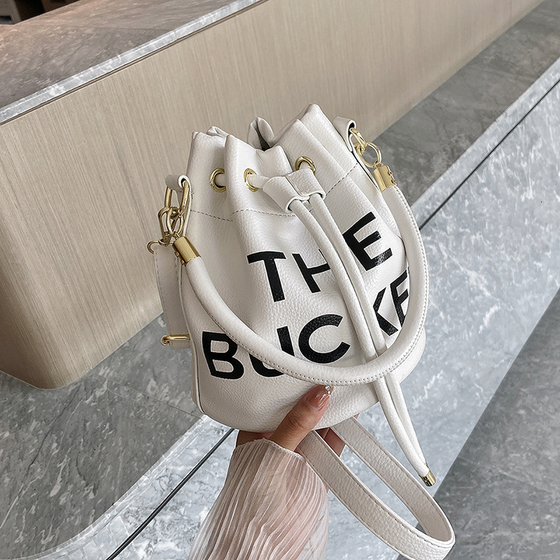 Free shipping designer High-End Single Shoulder for Women Korean Fashion Printed Crossbody Ins Hot Drawstring Bucket Bag Handbag
